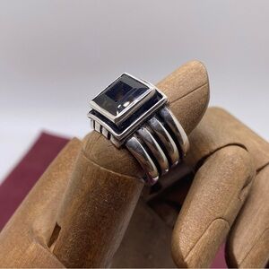 Rare Silpada Women's Faceted Smoky Quartz Sterling Silver Ring Size 7.5